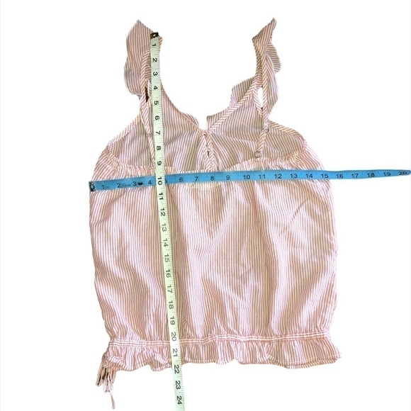 HOLLISTER CALIFORNIA Tank Top Blouse Women's Size Medium Pink Cotton Ruffled - Picture 3 of 10